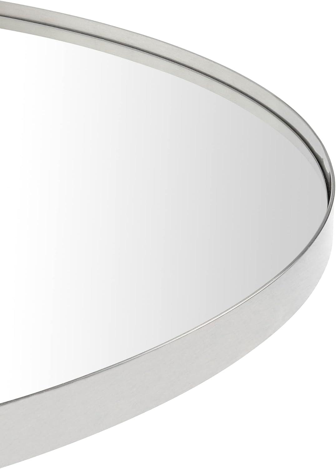 TEHOME Yolanta 30 in. W x 30 in. H Circular Round Stainless Steel Framed Wall Mounted Bathroom Vanity Mirror in Brushed Nickel