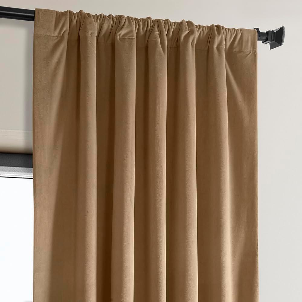 HPD Half Price Drapes Spiced Rum Heritage Plush Velvet Room Darkening Curtains for Bedroom & Living Room Curtains (1 Panel), Window Curtains 108 inches long, Rod Pocket Curtains & Drapes, 50W X 108L