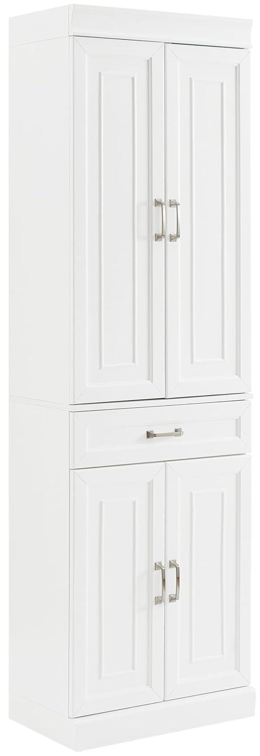 Crosley 78" Stanton Kitchen Storage Pantry Cabinet White: 24-Inch Slim Modular Storage, 5 Shelves, 4 Doors