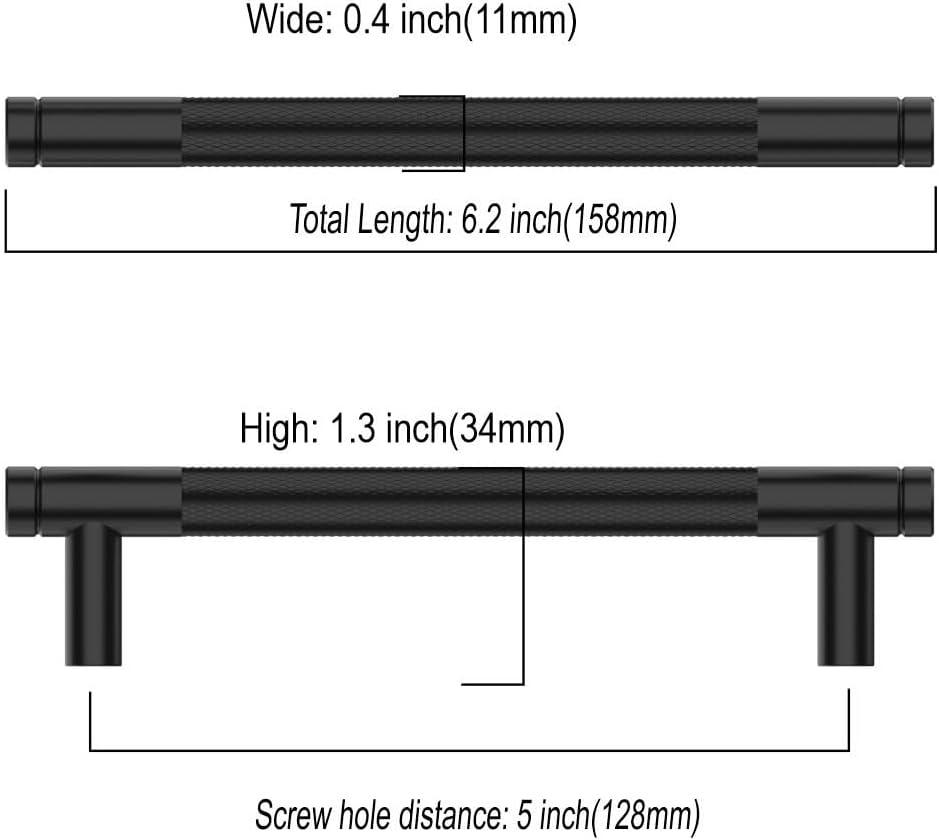 Matte Black Zinc Modern Cabinet Bar Pulls with Mounting Hardware