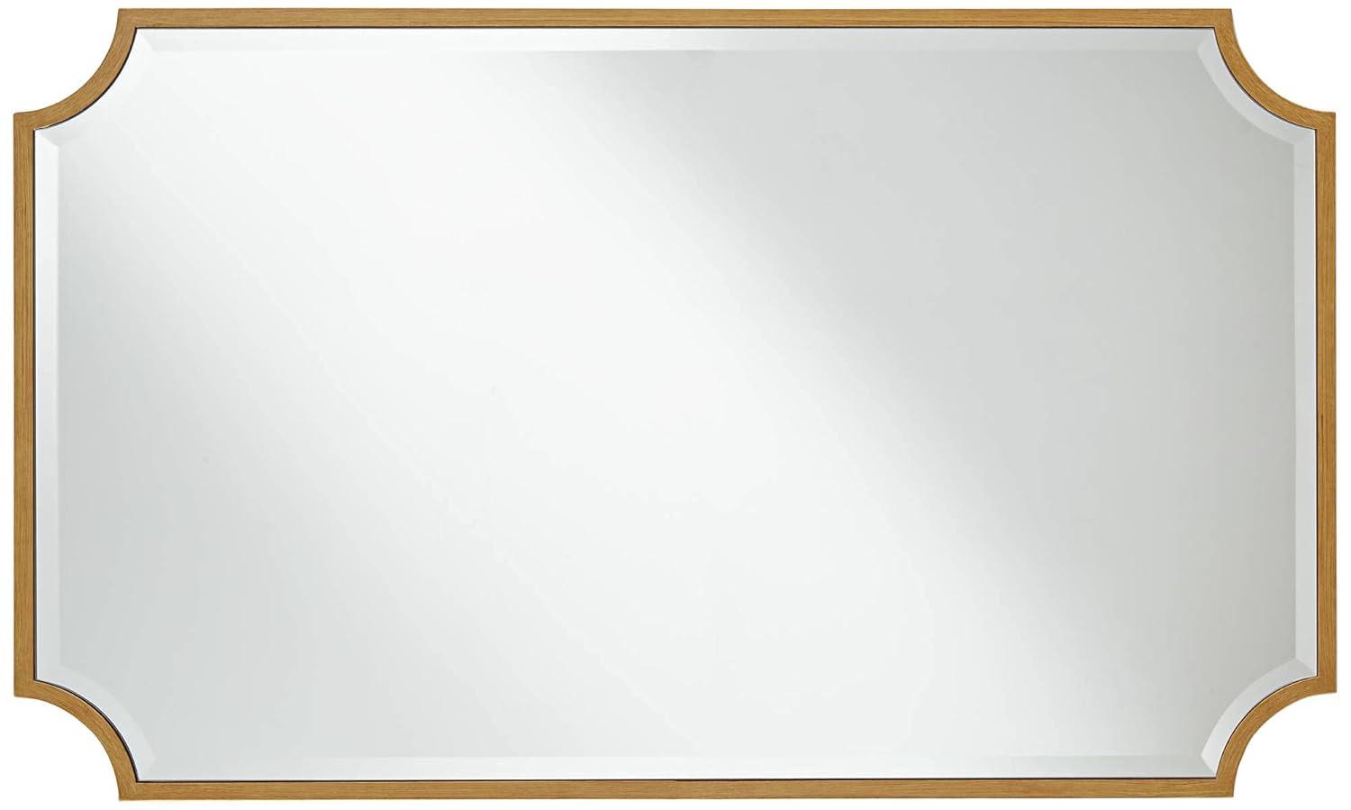 Jacinda Art Deco Inspired Rectangular Wall Mirror in Antique Gold