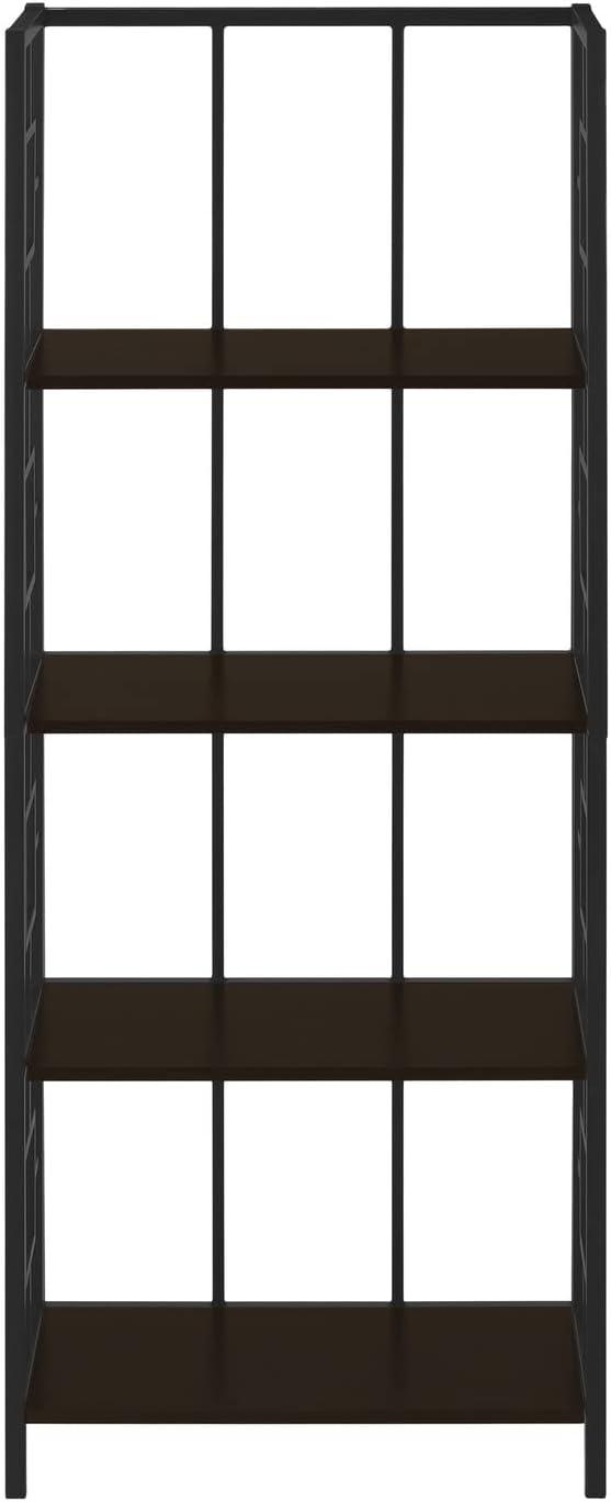 Monarch Specialties Bookshelf, Bookcase, Etagere, 4 Tier, 62"H, Office, Bedroom, Brown Laminate