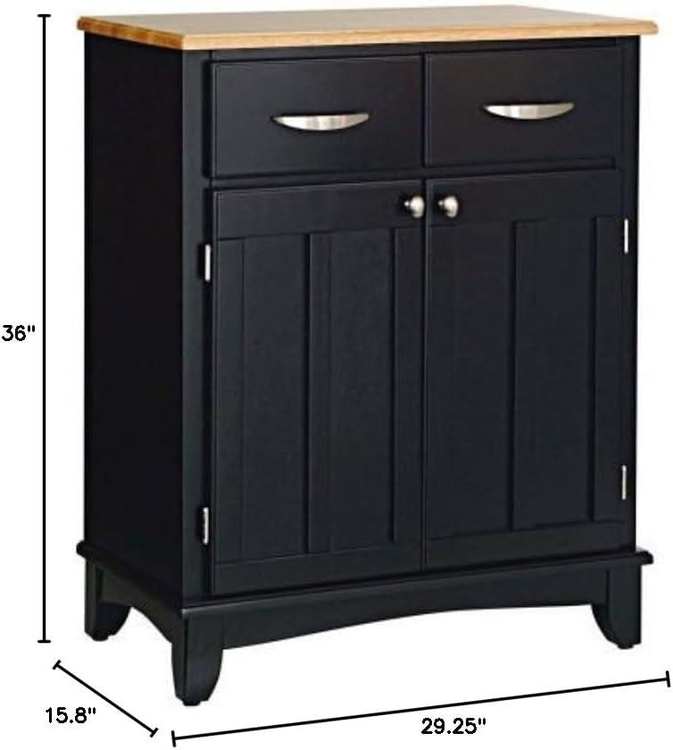 Sideboard Buffet Servers with Stainless Top Oak Brown - Home Styles: Kitchen Storage, Adjustable Shelves