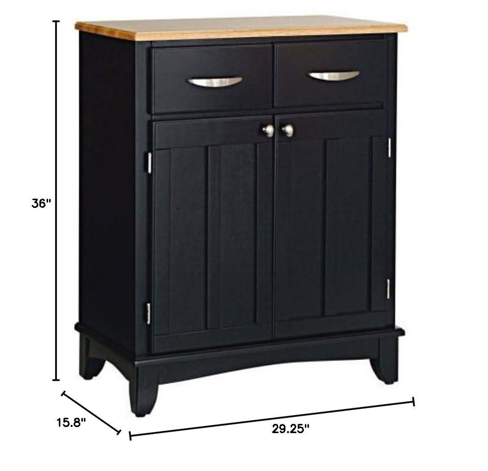 Sideboard Buffet Servers with Stainless Top Oak Brown - Home Styles: Kitchen Storage, Adjustable Shelves