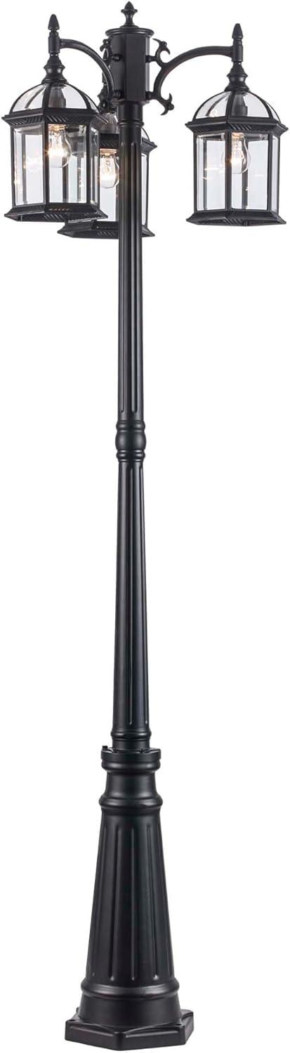 Trans Globe Lighting 4189 3 Light Outdoor Post Lantern - Black