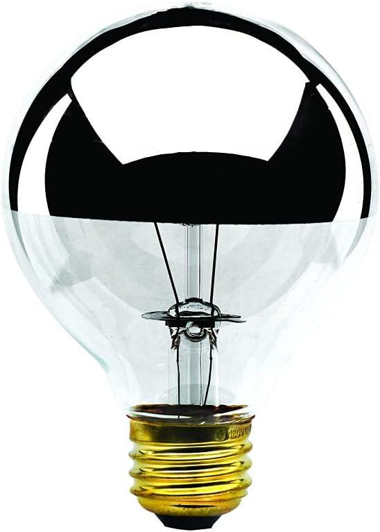 Bulbrite 100 Watt Dimmable Half Chrome G25 Incandescent Light Bulb with Medium (E26) Base, 2700K Warm White Light