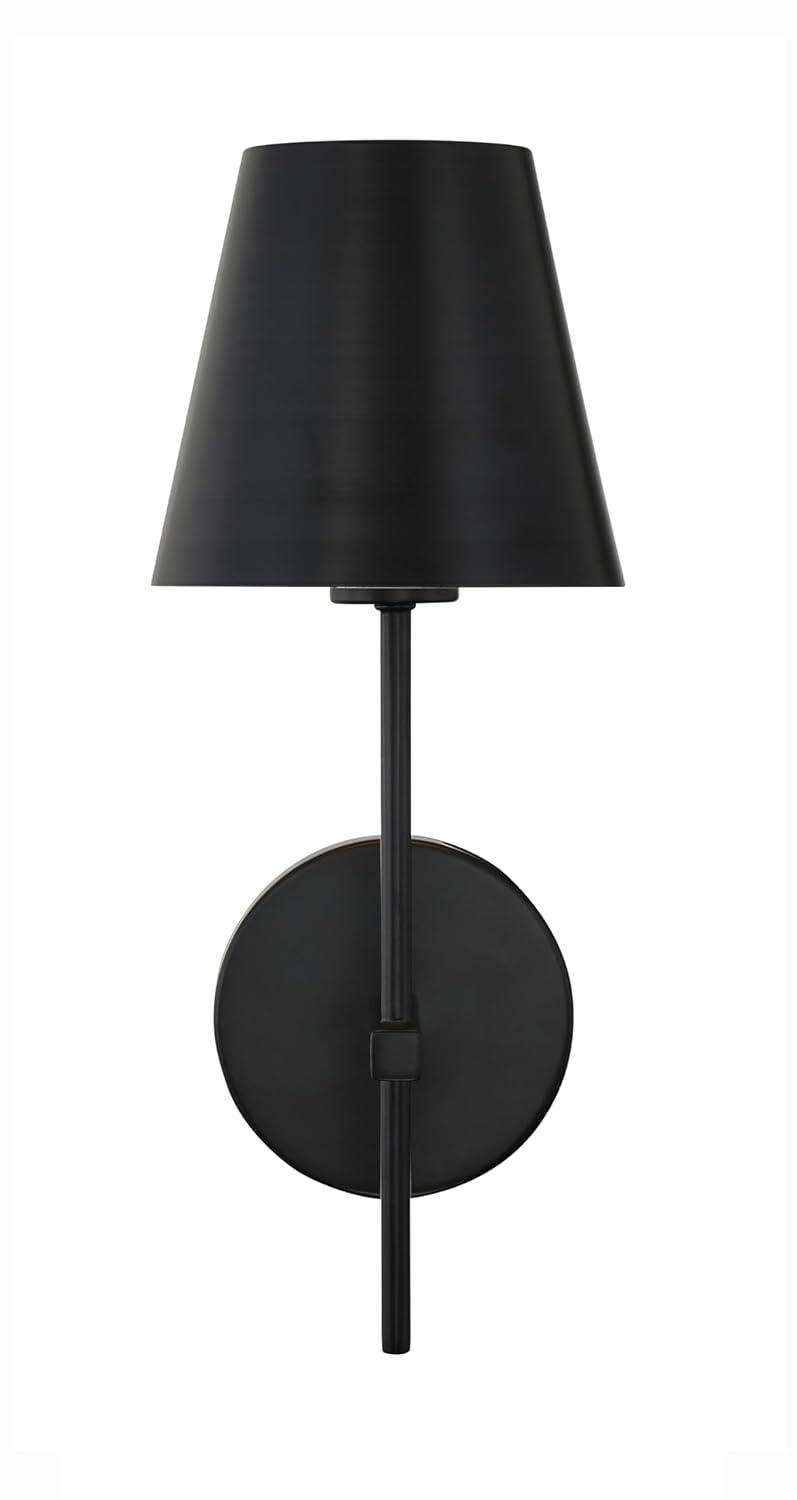 Crystorama Xavier 1 Light Matte Black Wall Mount - 6'' W x 15'' H x 7'' D