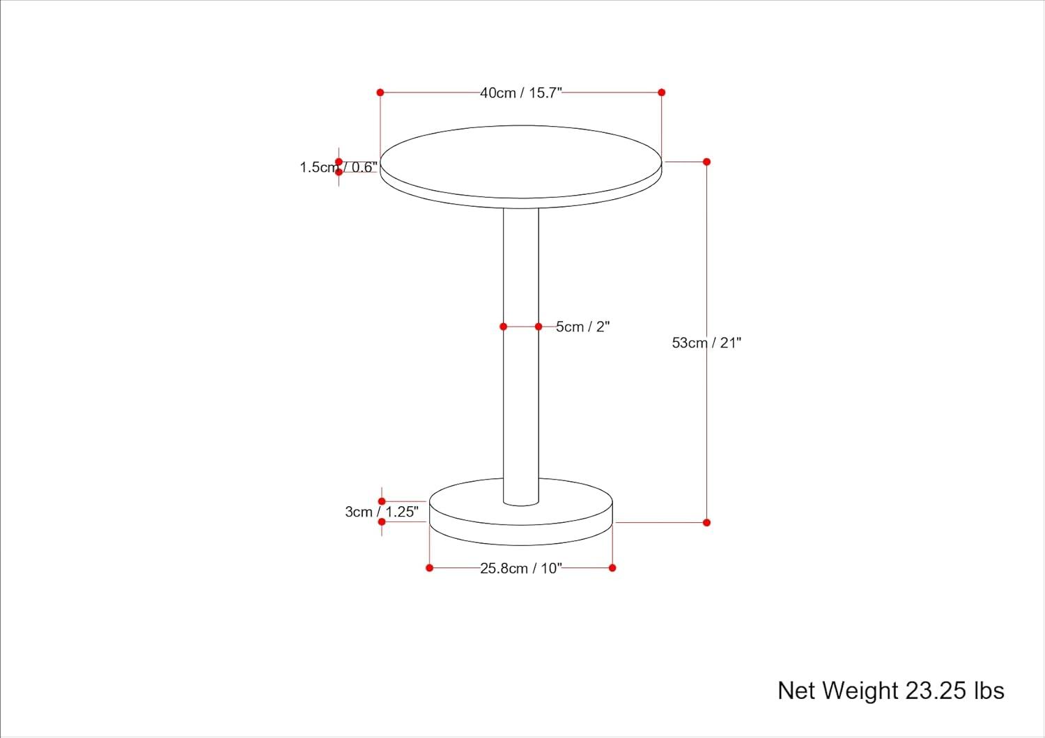 Evans Modern 16 inch Wide Metal Marble Side Table in White