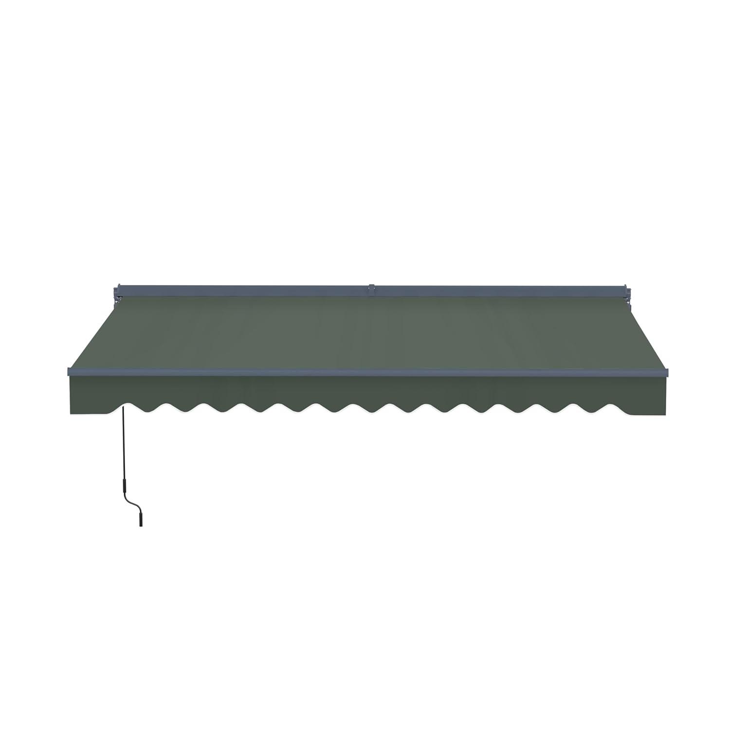 Semi-Cassette Motorized Patio Awning with LED Lights - Moroccan Collection