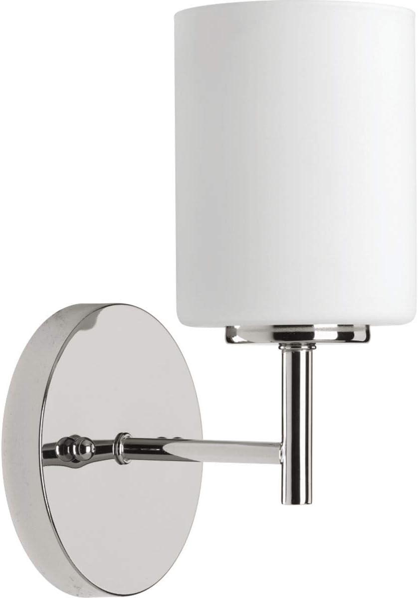 Progress Lighting Replay Collection 9.75" 1 Light Polished Nickel Etched Glass Bath Vanity Light