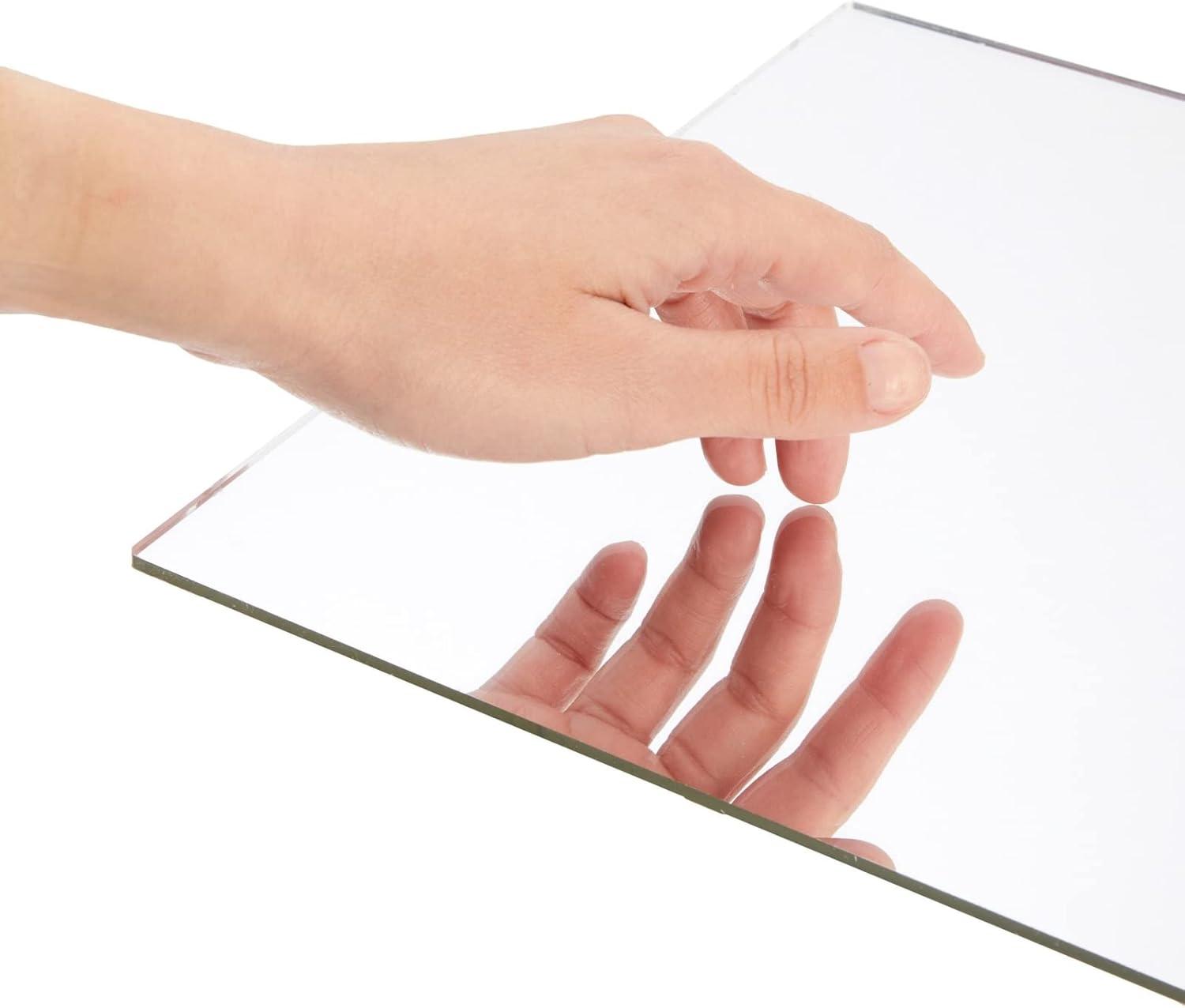 Bright Creations 2 Pack Acrylic Mirror Sheets for Wall Decor, 3mm 17x11" Shatter Resistant Frameless Tiles for Mounted Mirror, Bedroom, Home Gym, Bathroom, Kitchen, Door