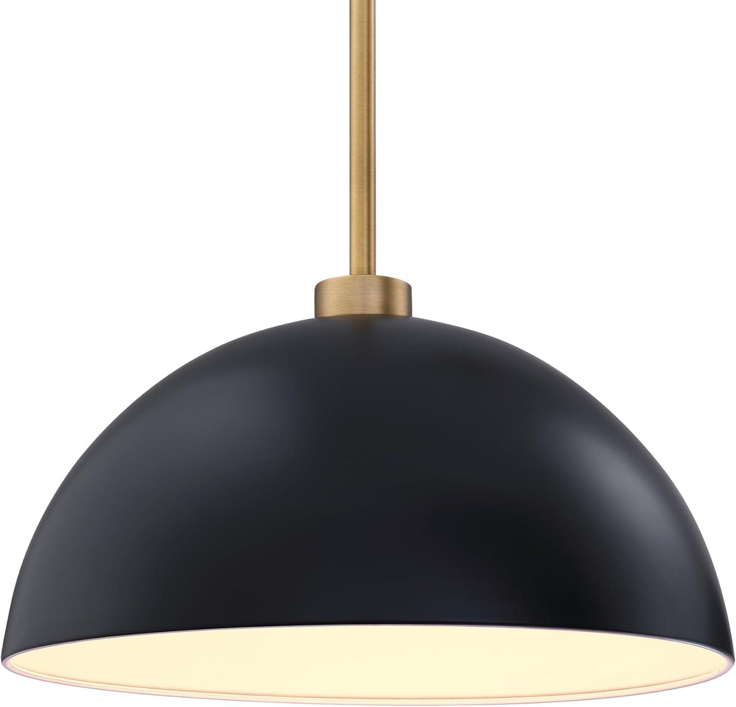 Nathan James 2-Light Percy Modern Island Pendant Ceiling Fixture Light Black/Gold