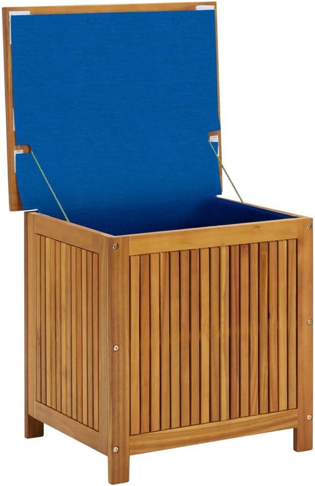 vidaXL Patio Storage Box Cushion and Blanket Outdoor Garden Solid Wood Acacia