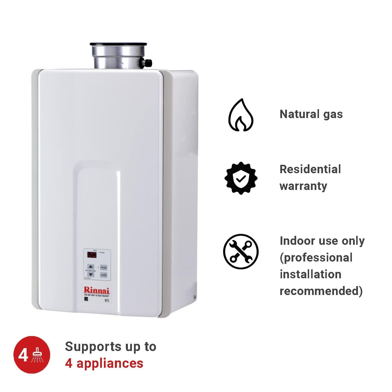 Rinnai V75iN V75iN Value 7.5 GPM Liquid Natural Gas Tankless Water Heater