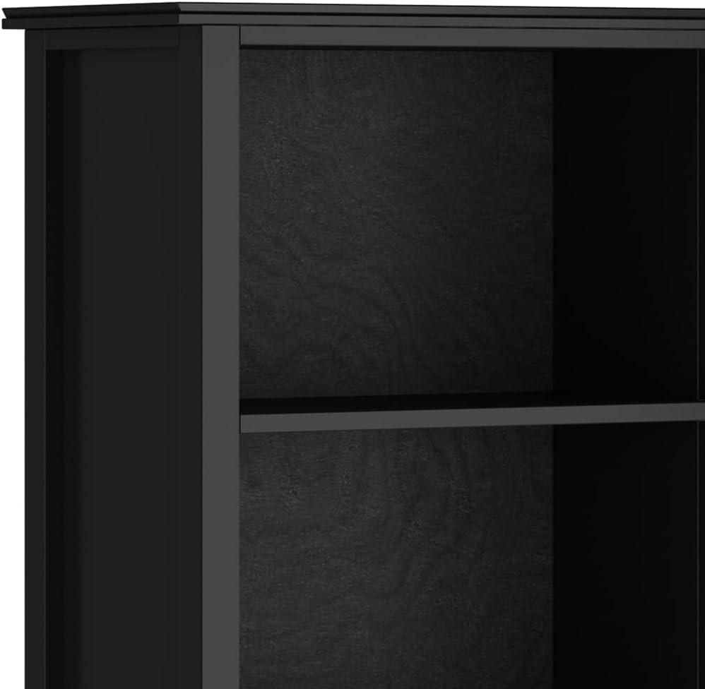 Artisan SOLID WOOD 72 inch x 26 inch Contemporary 5 Shelf Bookcase in Black