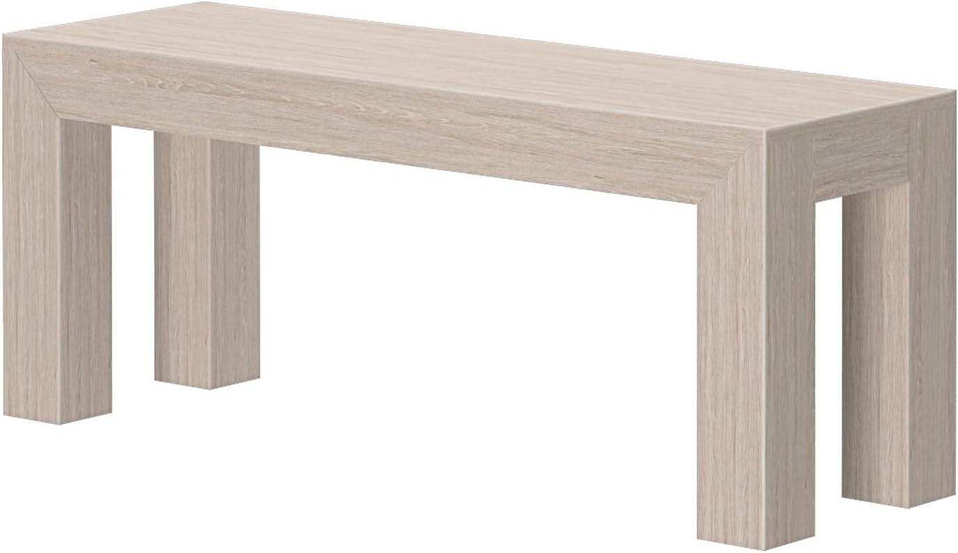 Plank+Beam Modern Dining Bench, Solid Wood Bench for Dining Table, 49"