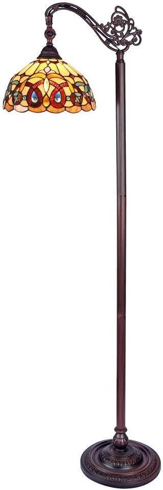Chloe Lighting Serenity Tiffany-Style 1 Light Reading Floor Lamp 11" Wide
