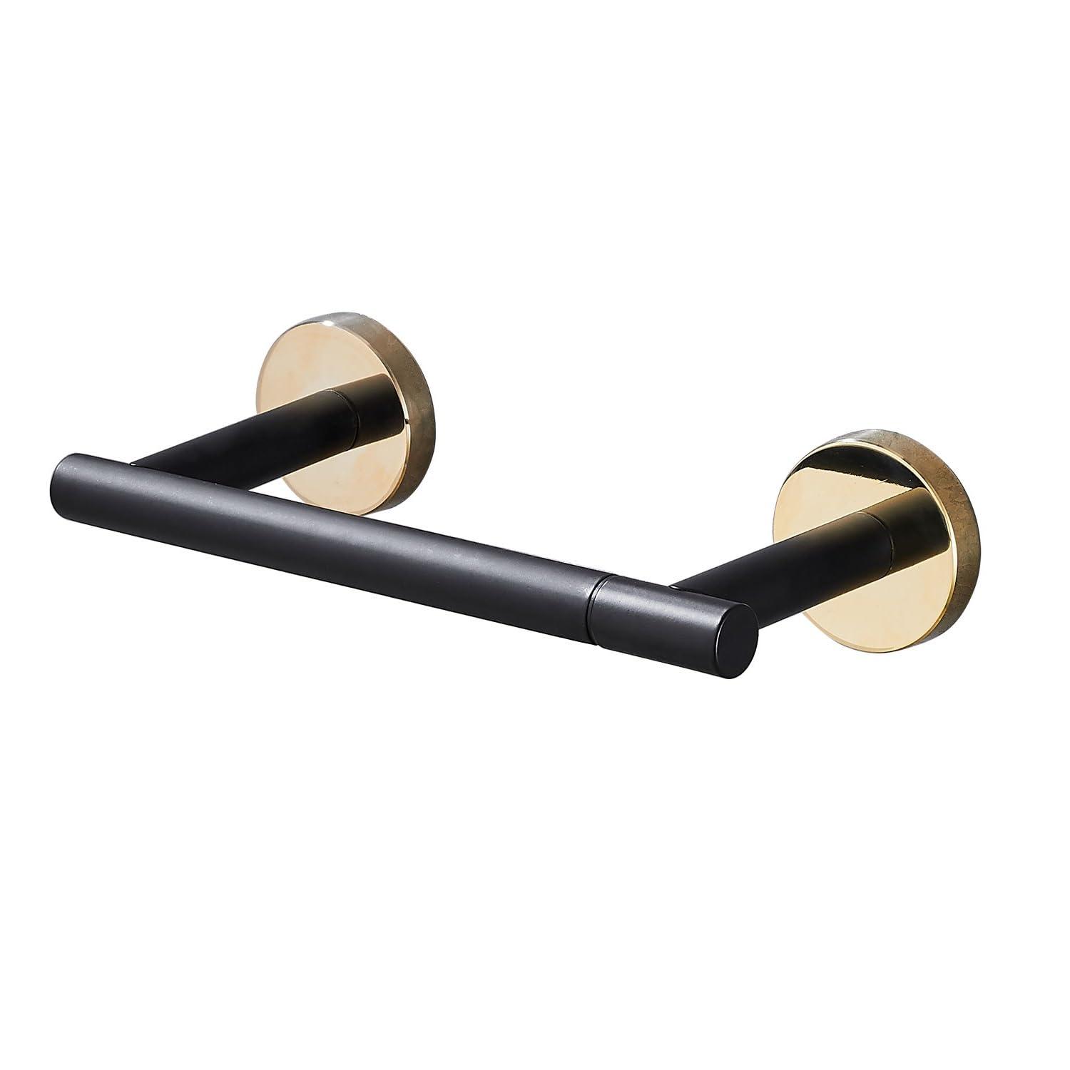 LANFENG Matte Black Double Post Pivoting Wall Mounted Stainless Steel Toilet Paper Holder for Bathroom RV  by RARXTR