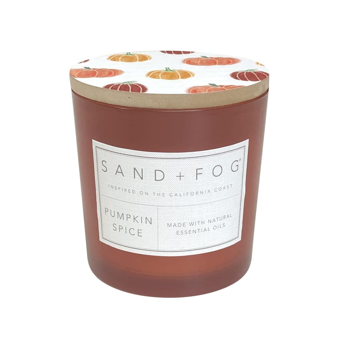 Sand + Fog Scented Candles - Pumpkin Spice - Additional Scents and Sizes - 3 Wicks 100% Cotton Lead-Free - Luxury Air Freshening Jar Candles - Perfect Home Decor - 21 oz