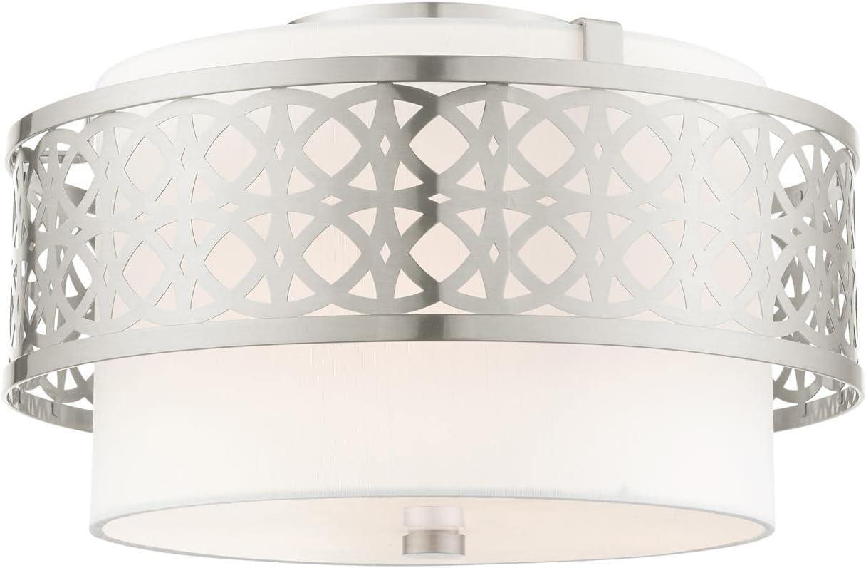 Livex Lighting Calinda 3 - Light Semi-Flush Mount in  Brushed Nickel