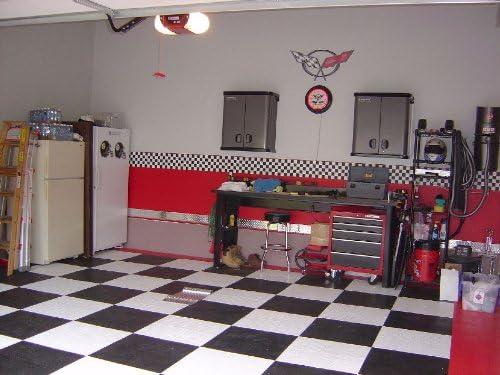 Checkered Flag Cars Wallpaper Border-9 Inch (Red Edge)