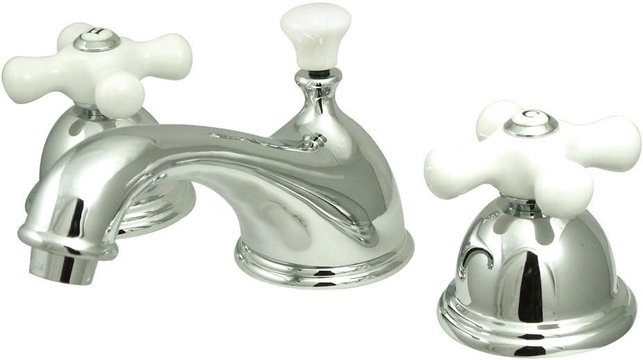 Polished Chrome Double Handle Widespread Bathroom Faucet