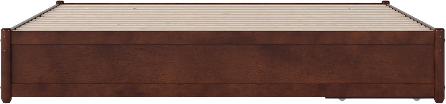 Barcelona King Solid Wood Panel Platform Bed with Storage Drawers in Walnut