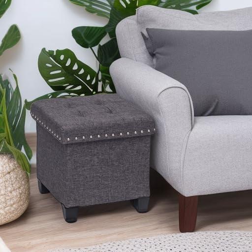 15" Payton Storage Cube Tufted Upholstered Ottoman - Nathan James