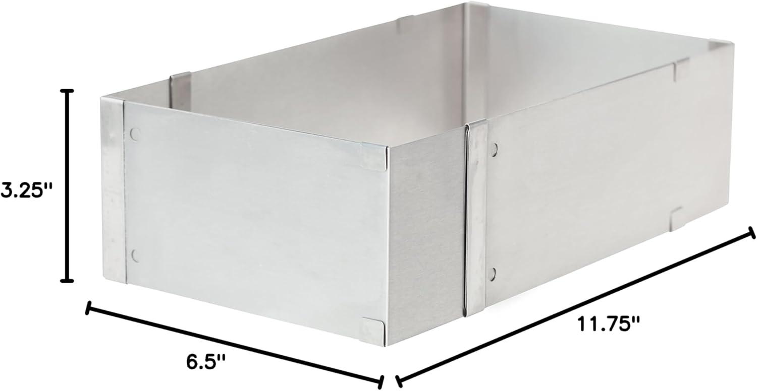 Adjustable Rectangle Cake Mold, Stainless Steel, 3.25-Inch H