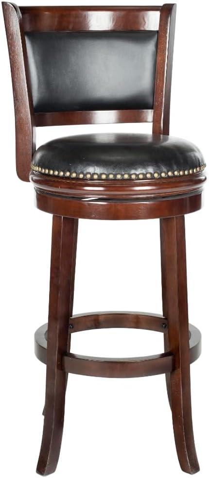 Brockway Swivel Bar Stool - Cappuccino/Black - Safavieh