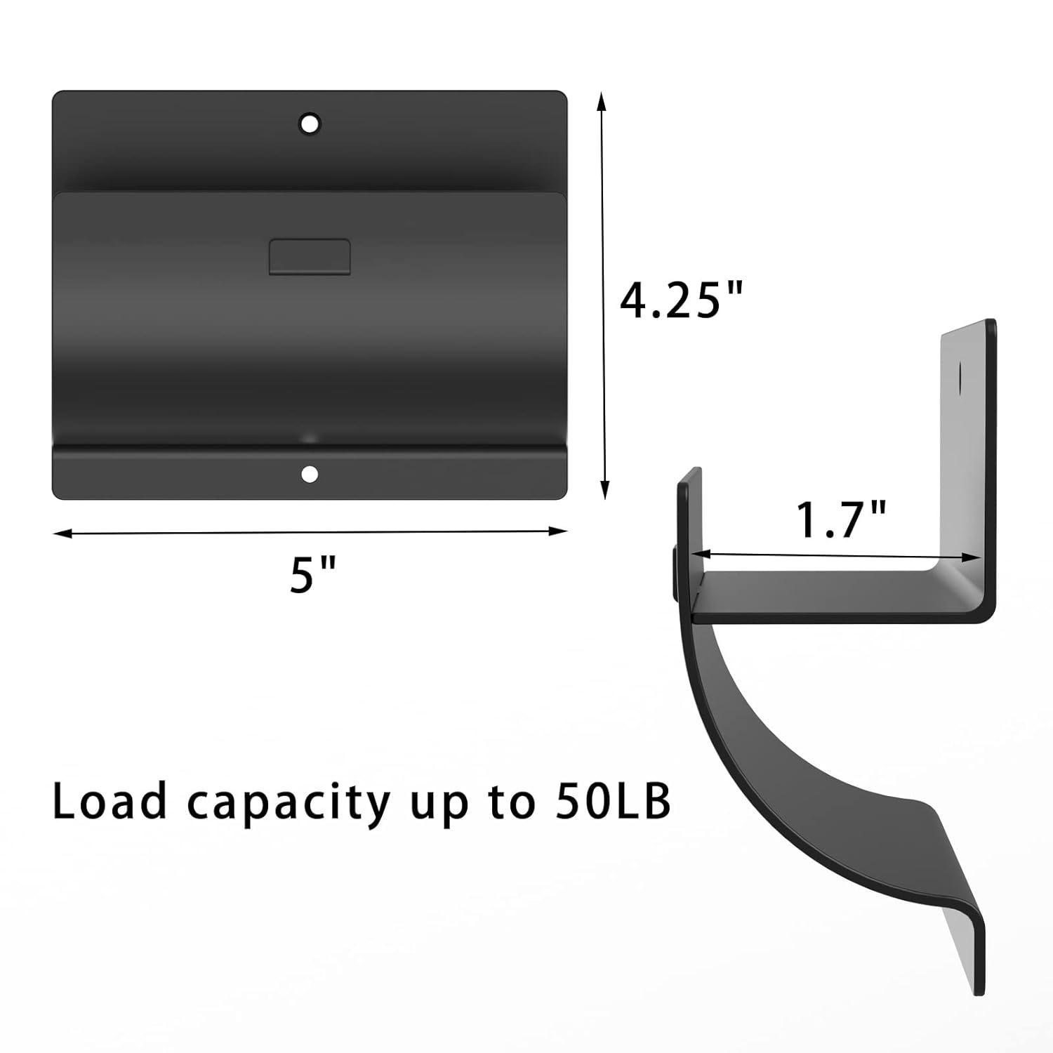 Wall Storage Hangers,Ladder Rack, Ladder Accessory,Ladder Hangers for Garage Wall Mount Ladder Rack Heavy Duty Metal Black with Screws (16.5 inch 1PCS)