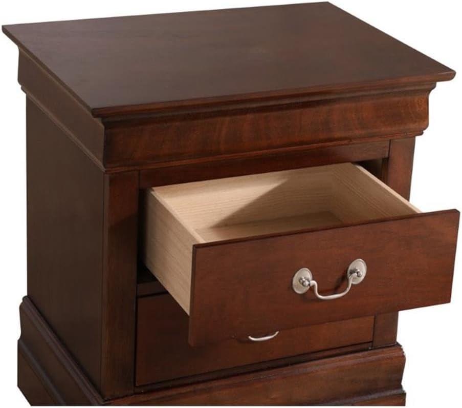 Glory Furniture Louis Phillipe 2 Drawer Nightstand in Cappuccino