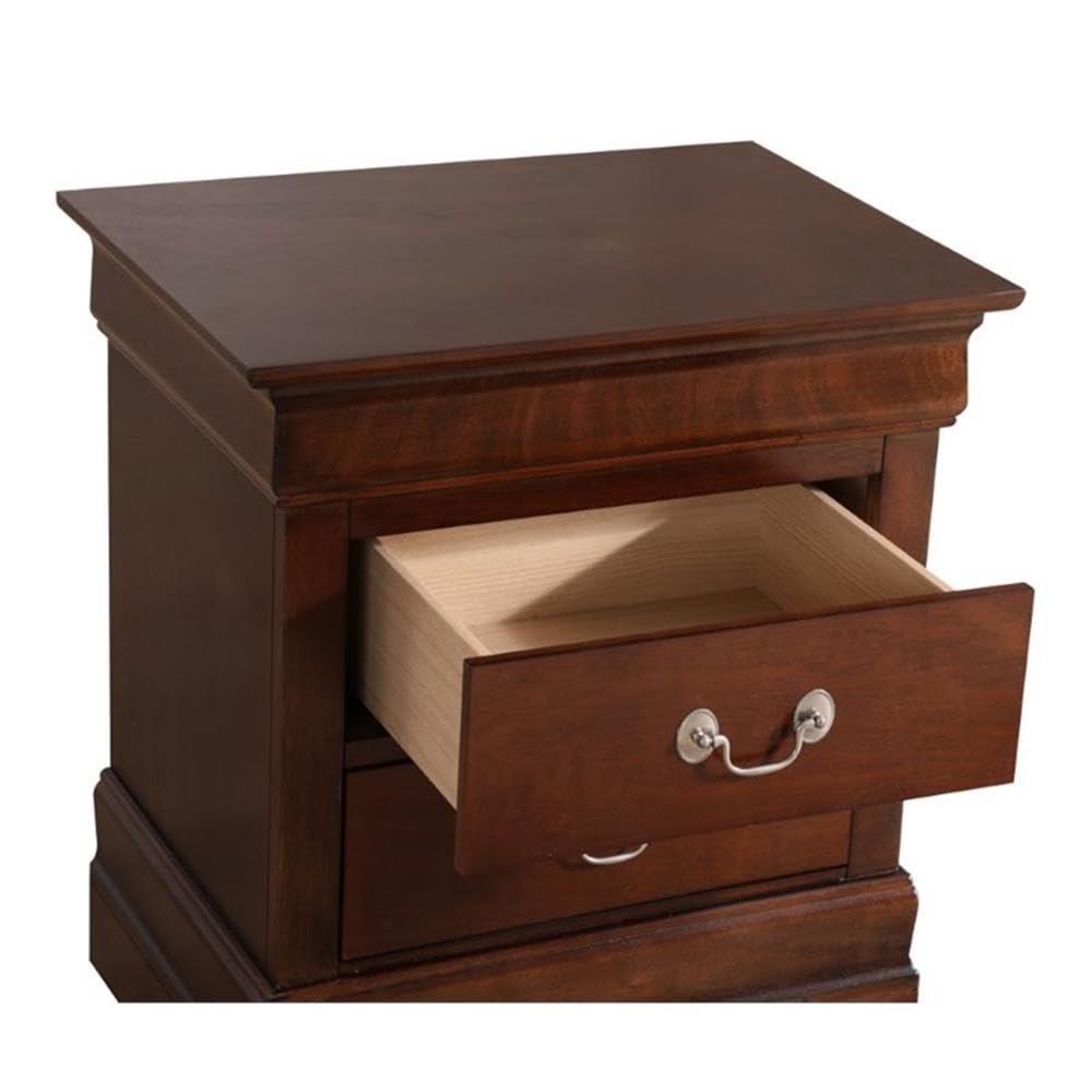 Glory Furniture Louis Phillipe 2 Drawer Nightstand in Cappuccino