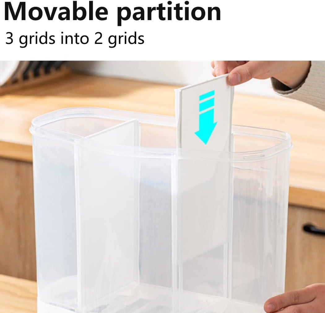 Conworld 3 Grid Wall-Mounted Dry Food Storage Container with Measuring Cups