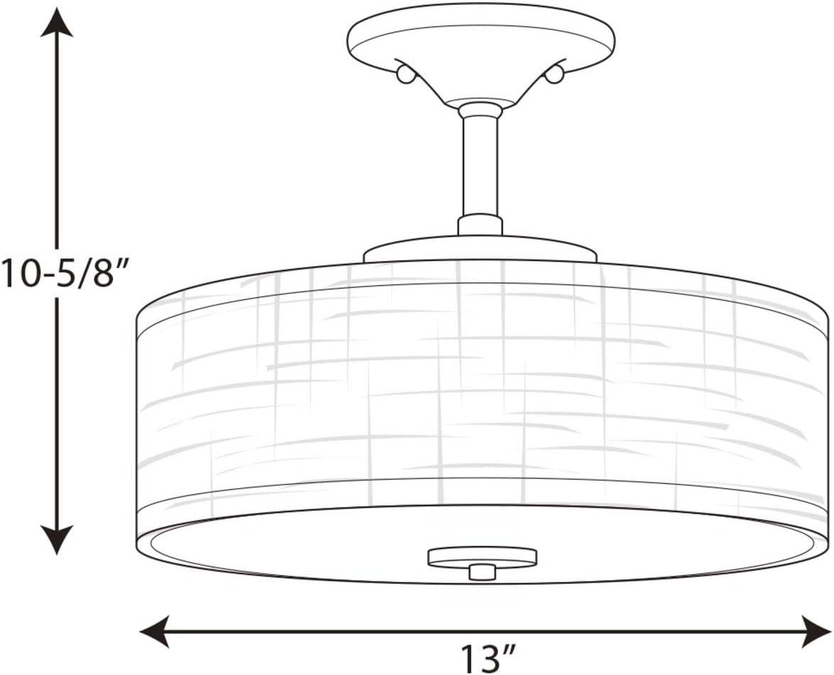 Progress Lighting Inspire 1-Light LED Semi-Flush Mount in Graphite with Summer Linen Shade