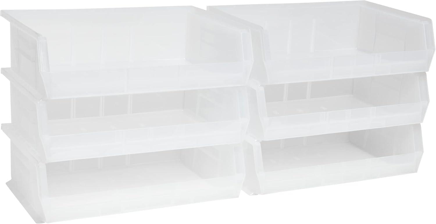 Clear Stackable Plastic Storage Bin with Lid, 11 x 16 x 5 Inches