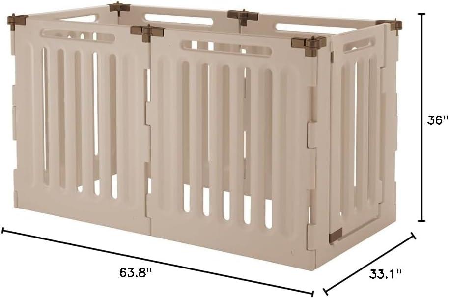 Large Soft Tan Convertible Plastic Pet Playpen