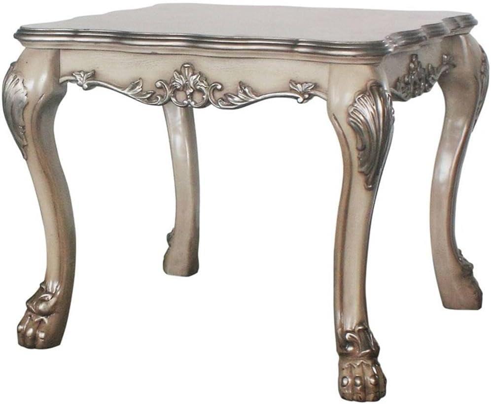 28" Dresden Coffee Table Vintage Bone White - Acme Furniture: Claw Feet, Carved Details