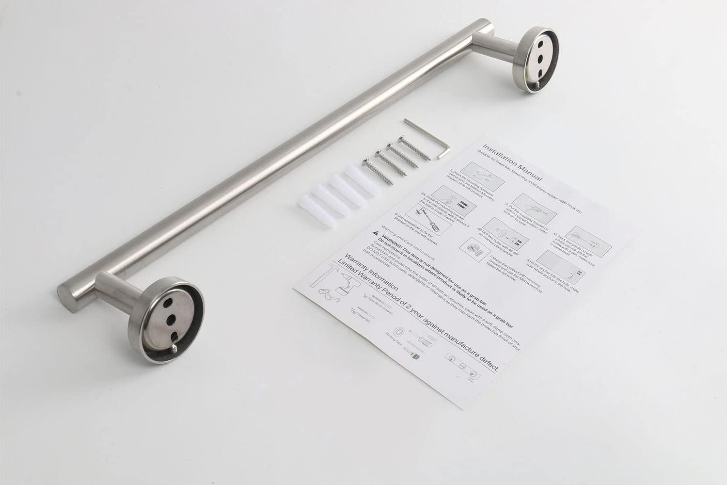 Brushed Nickel 16'' Stainless Steel Wall Mounted Towel Bar