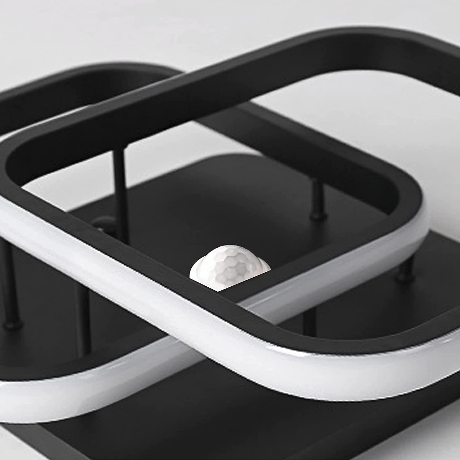 ADISUN LED Limit Lámpara de Techo LED de Montaje Empotrado de 2 Anillos Regulable con Control Remoto Lámpara de Aluminio, Blanco