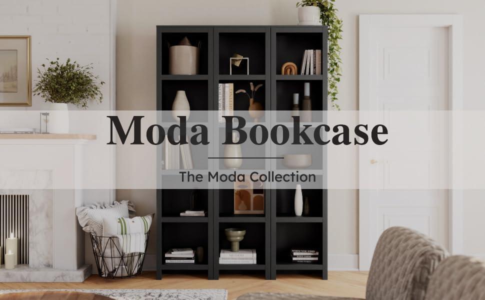 Prepac Tall 6-Shelf Bookcase, Drifted Gray