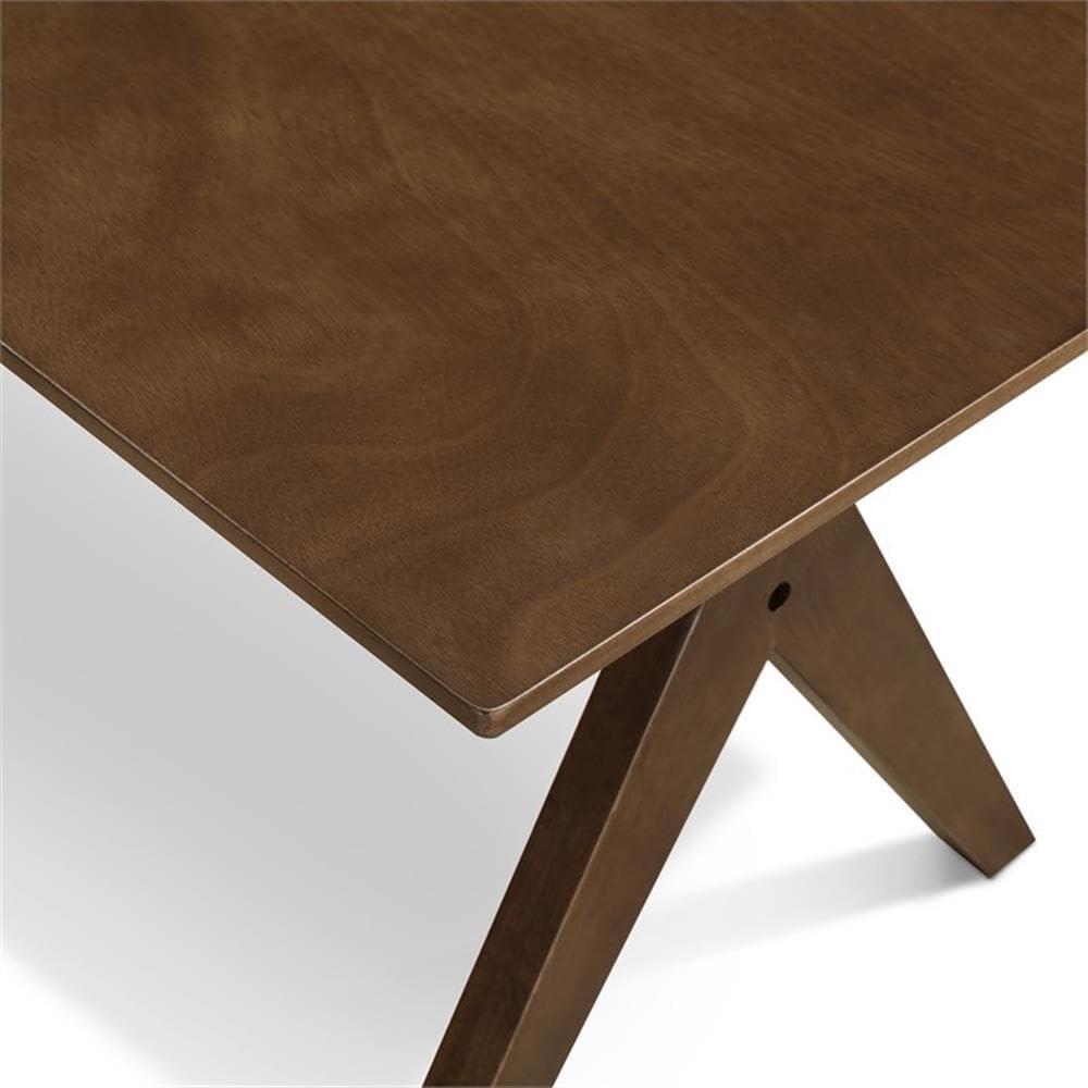 Lukas Wood Coffee Table Brown - Adore Decor: Mid Century Modern, Sculptural Intersecting Legs