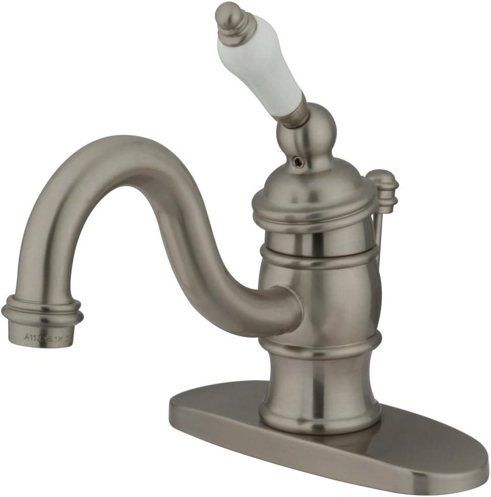 Kingston Brass Victorian Single-Handle 1-Hole Deck Mount Bathroom Faucet with Plastic Pop-Up