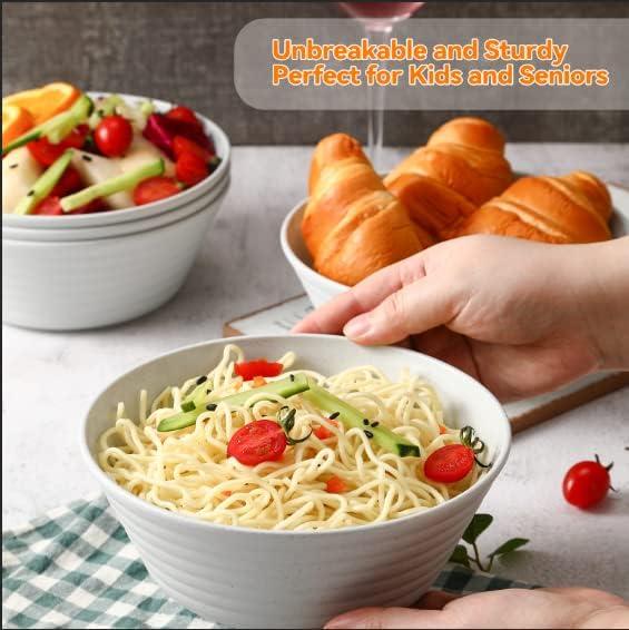 Cereal Bowl, Set of 8 Soup Bowls 36 Ounces Unbreakable Wheat Straw Bowls Microwave Dishwasher Safe Reusable Bowls for Kitchen Cereal Salad Soup Rice Noodle Oatmeal