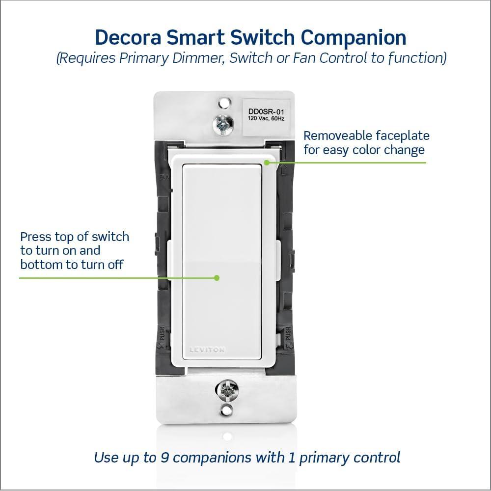 120VAC Decora Digital/Decora Smart Coordinating Switch Remote, 3-Way or up to 9 Additional Locations, Ivory DD0SR-1Z