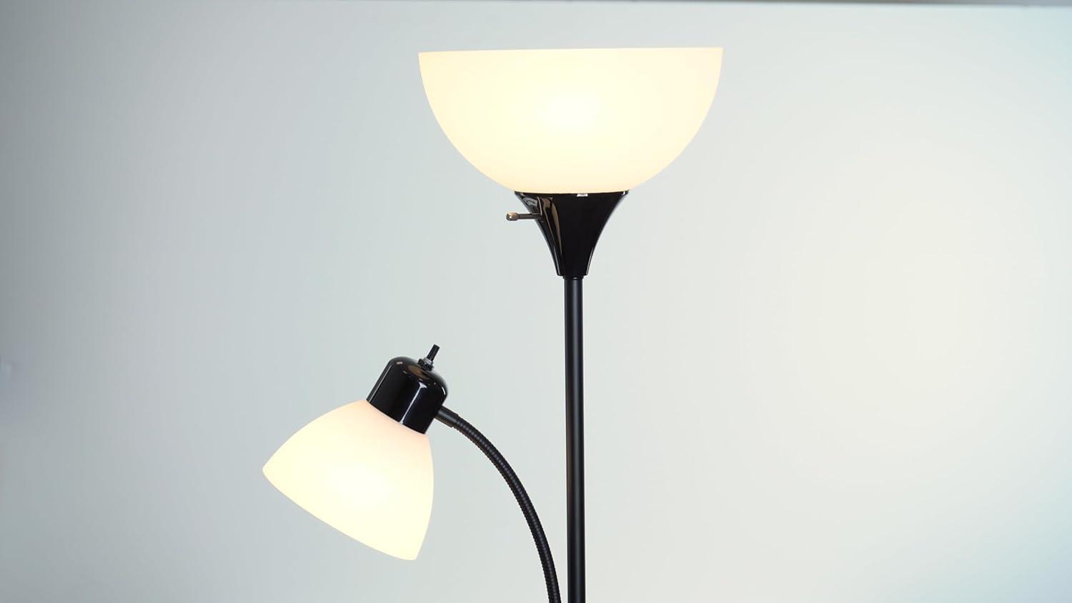 Globe Electric Delilah 72 in. Matte Black Color Torchiere Floor Lamp