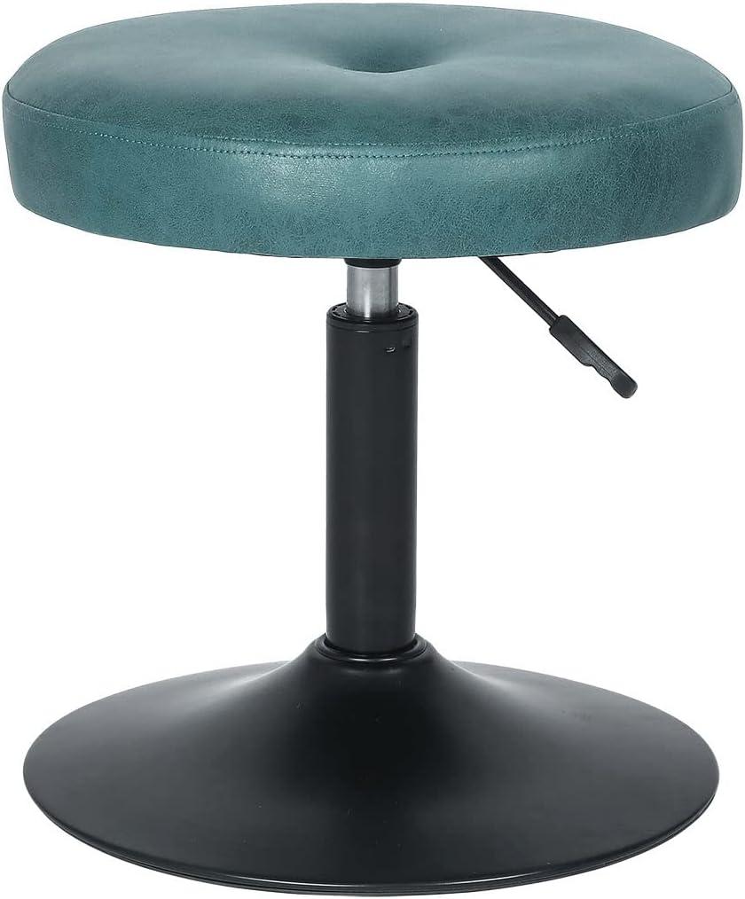 Homebeez Modern Round Ottoman,360°Swivel Height Adjustable Stool Chair,Makeup Room Vanity Stool for Bathroom Living Room