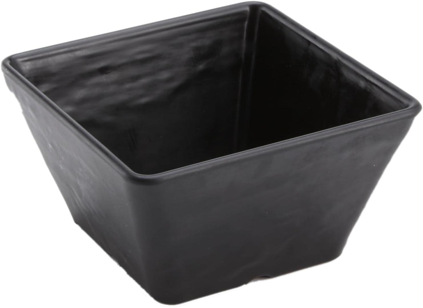 Black Ceramic Square Serving Bowl, 5 Inch