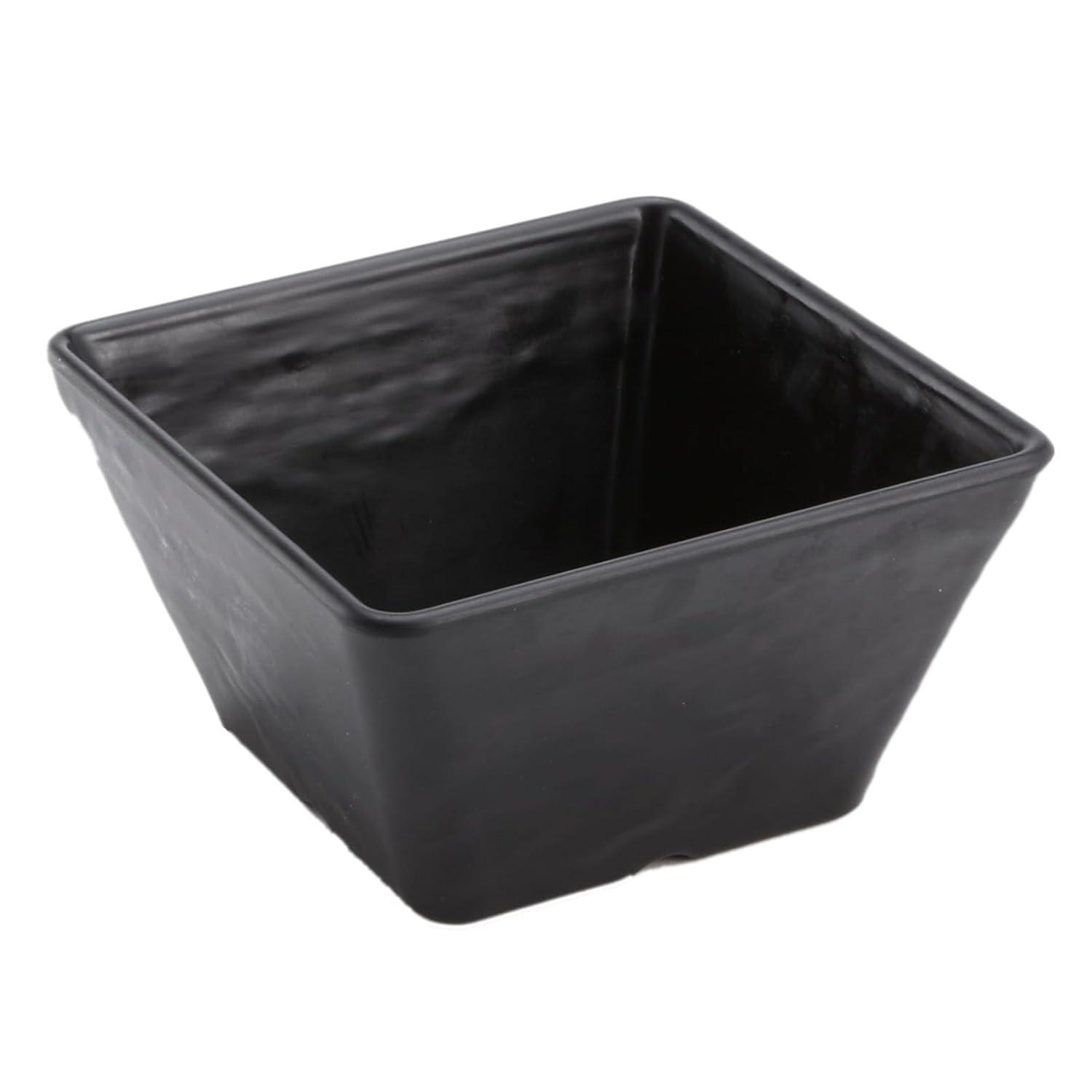 Black Ceramic Square Serving Bowl, 5 Inch