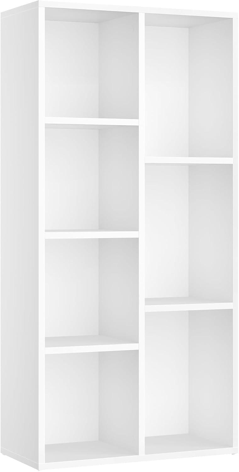 VASAGLE Bookcase, Bookshelf with 7 Compartments, Freestanding Shelves and Cube Organizer, for Display in Living Room, Bedroom, and Home Office, White ULBC27WT